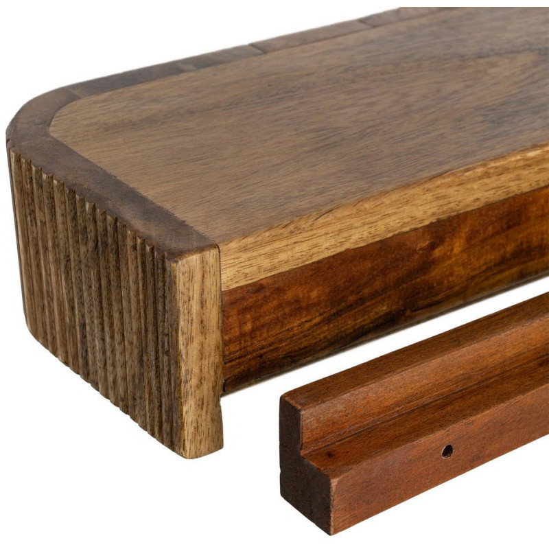 Console murale suspendue Arrondie 75 cm Bois de manguier Miel Savia 