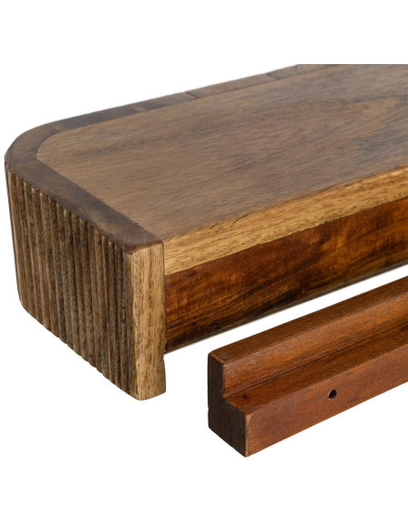 Console murale suspendue Arrondie 75 cm Bois de manguier Miel Savia 