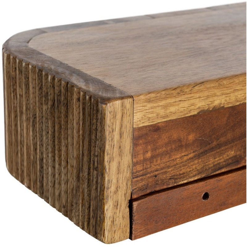 Console murale suspendue Arrondie 75 cm Bois de manguier Miel Savia 