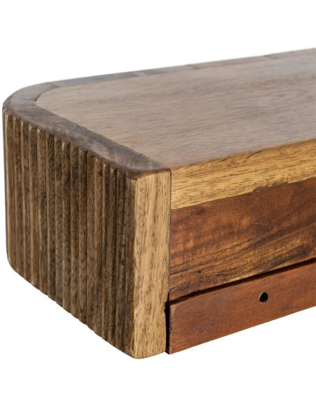 Console murale suspendue Arrondie 75 cm Bois de manguier Miel Savia 