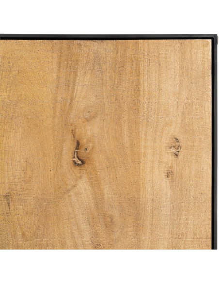 Buffet bahut industriel chic Bas 150 cm Bois de manguier Naturel Métal Noir Ohio 