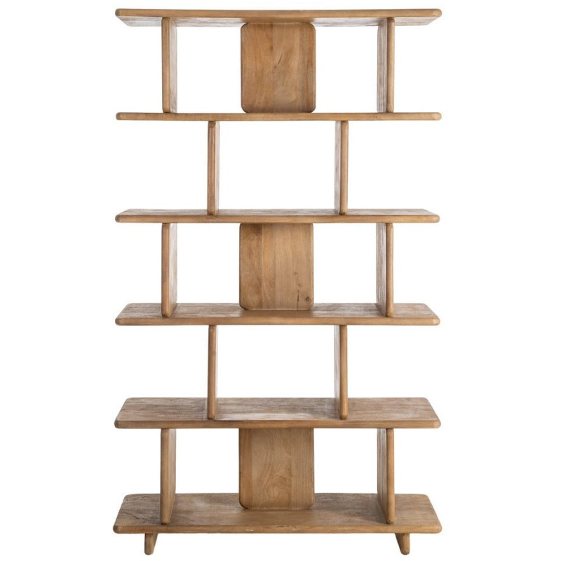 Grande Étagère asymétrique Wabi-sabi 6 niveaux Bois de manguier Naturel Eje 