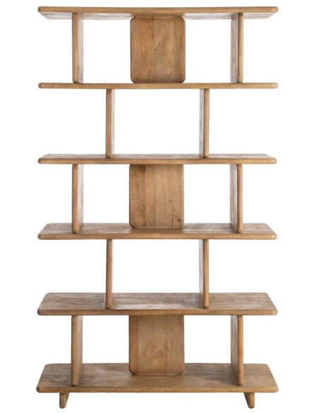 Grande Étagère asymétrique Wabi-sabi 6 niveaux Bois de manguier Naturel Eje 