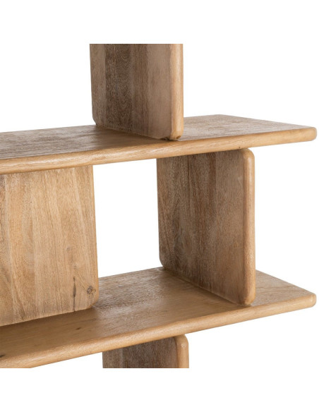 Grande Étagère asymétrique Wabi-sabi 6 niveaux Bois de manguier Naturel Eje 