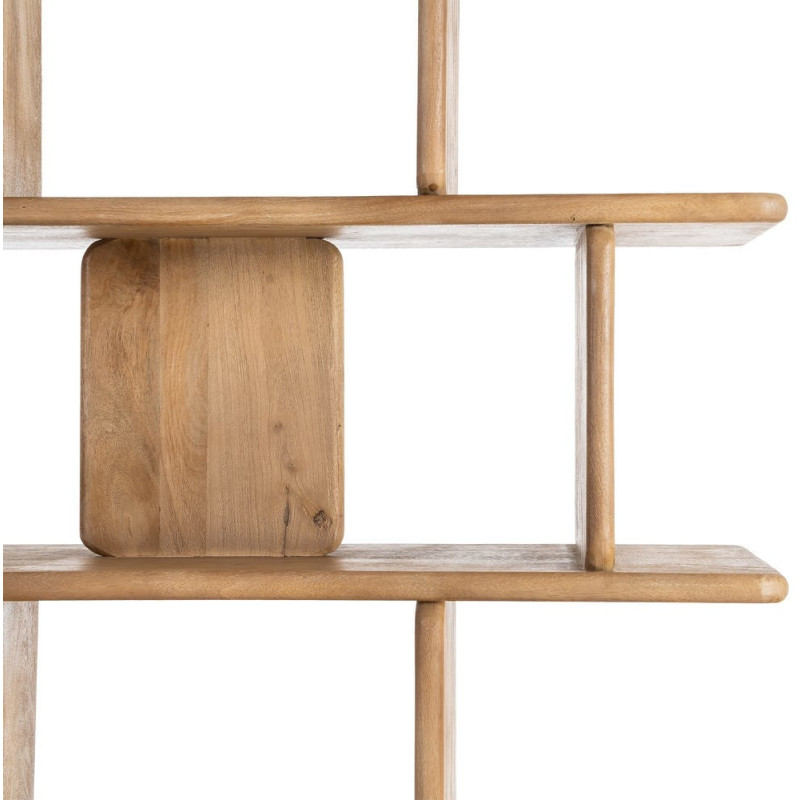 Grande Étagère asymétrique Wabi-sabi 6 niveaux Bois de manguier Naturel Eje 