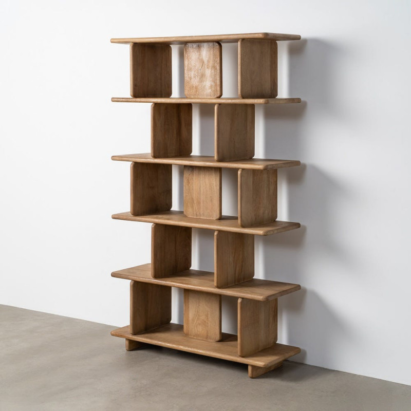 Grande Étagère asymétrique Wabi-sabi 6 niveaux Bois de manguier Naturel Eje 