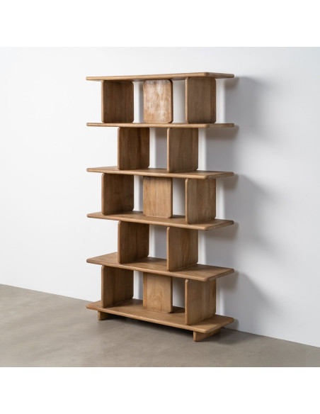 Grande Étagère asymétrique Wabi-sabi 6 niveaux Bois de manguier Naturel Eje 