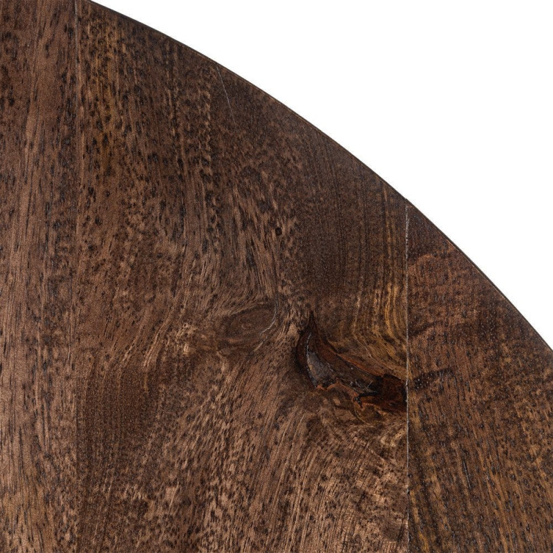 Table basse gigogne industrielle chic Ronde Métal Beige Marron Orbita 