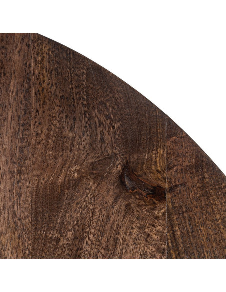 Table basse gigogne industrielle chic Ronde Métal Beige Marron Orbita 