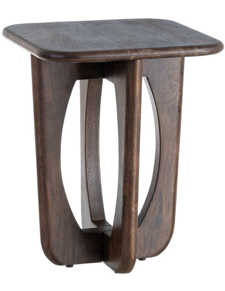 Table d'appoint moderne Japandi Carrée 45 cm Bois de manguier Naturel Umbral 