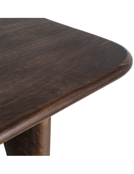 Table d'appoint moderne Japandi Carrée 45 cm Bois de manguier Naturel Umbral 