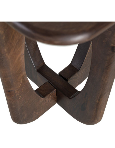 Table d'appoint moderne Japandi Carrée 45 cm Bois de manguier Naturel Umbral 