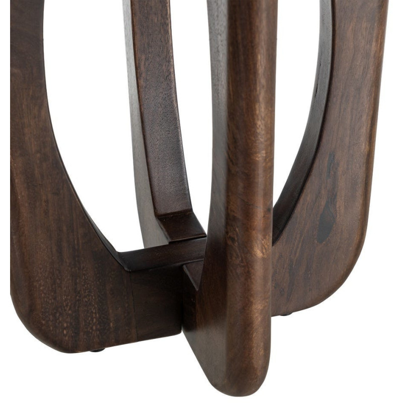 Table d'appoint moderne Japandi Carrée 45 cm Bois de manguier Naturel Umbral 