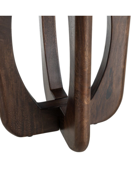 Table d'appoint moderne Japandi Carrée 45 cm Bois de manguier Naturel Umbral 