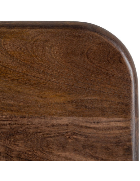 Table d'appoint moderne Japandi Carrée 45 cm Bois de manguier Naturel Umbral 