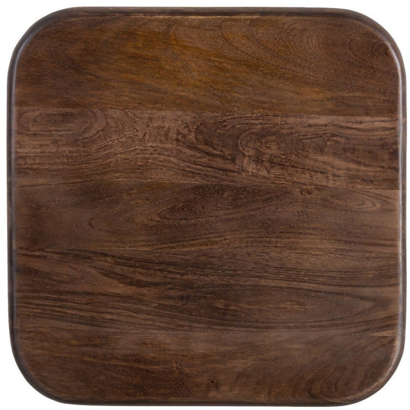 Table d'appoint moderne Japandi Carrée 45 cm Bois de manguier Naturel Umbral 