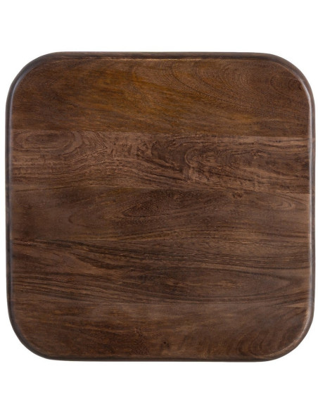 Table d'appoint moderne Japandi Carrée 45 cm Bois de manguier Naturel Umbral 