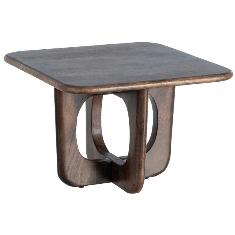 Table basse moderne Japandi Carrée 60 cm Bois de manguier Naturel Umbral 