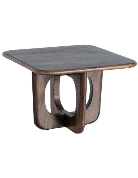 Table basse moderne Japandi Carrée 60 cm Bois de manguier Naturel Umbral 
