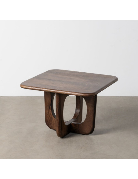 Table basse moderne Japandi Carrée 60 cm Bois de manguier Naturel Umbral 