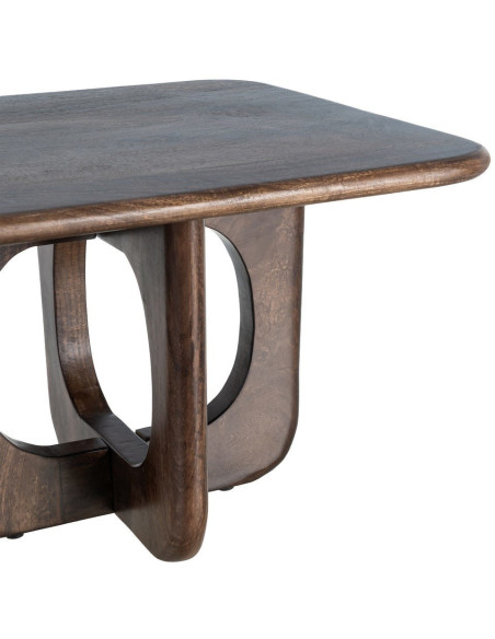 Table basse moderne Japandi Carrée 60 cm Bois de manguier Naturel Umbral 