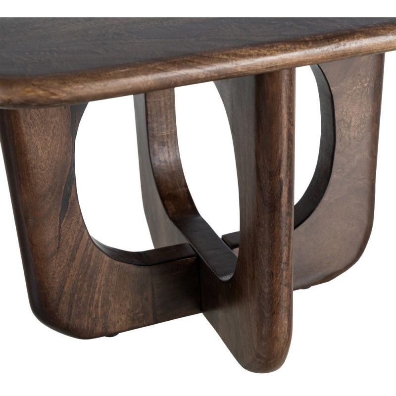 Table basse moderne Japandi Carrée 60 cm Bois de manguier Naturel Umbral 