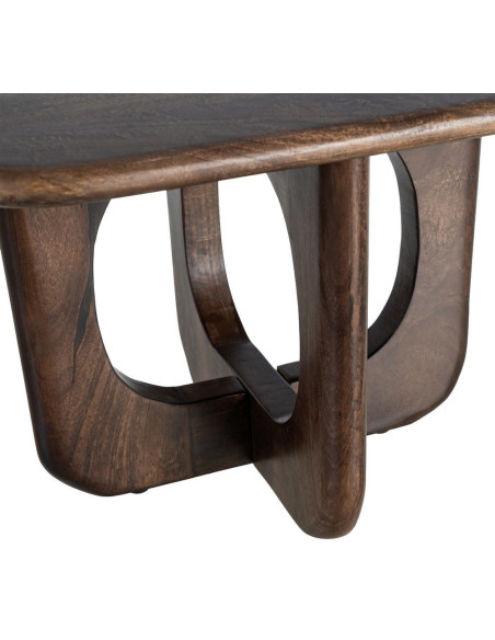 Table basse moderne Japandi Carrée 60 cm Bois de manguier Naturel Umbral 