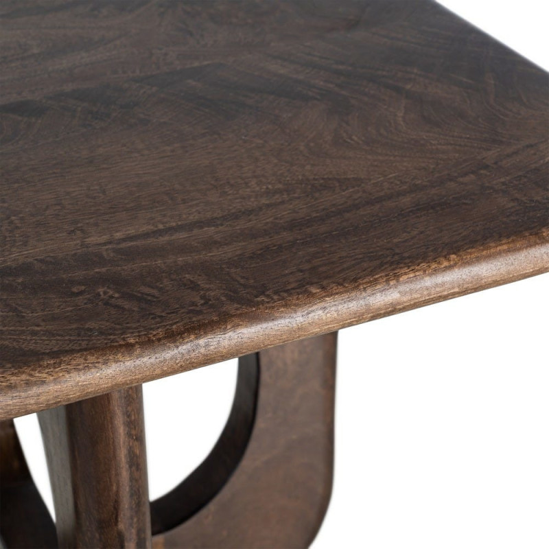 Table basse moderne Japandi Carrée 60 cm Bois de manguier Naturel Umbral 