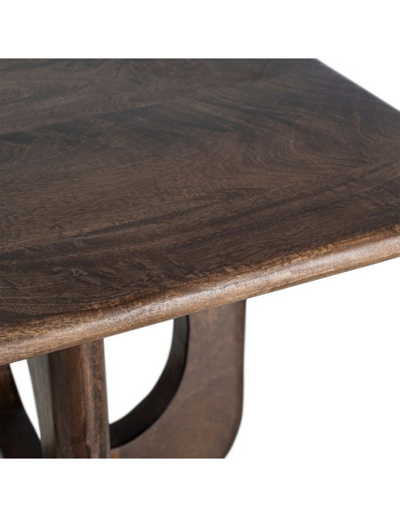 Table basse moderne Japandi Carrée 60 cm Bois de manguier Naturel Umbral 