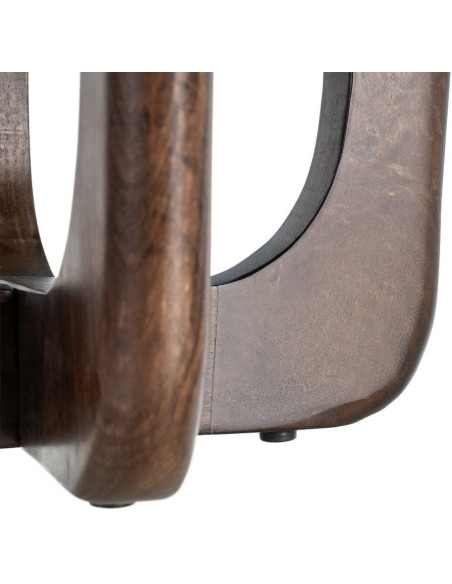 Table basse moderne Japandi Carrée 60 cm Bois de manguier Naturel Umbral 