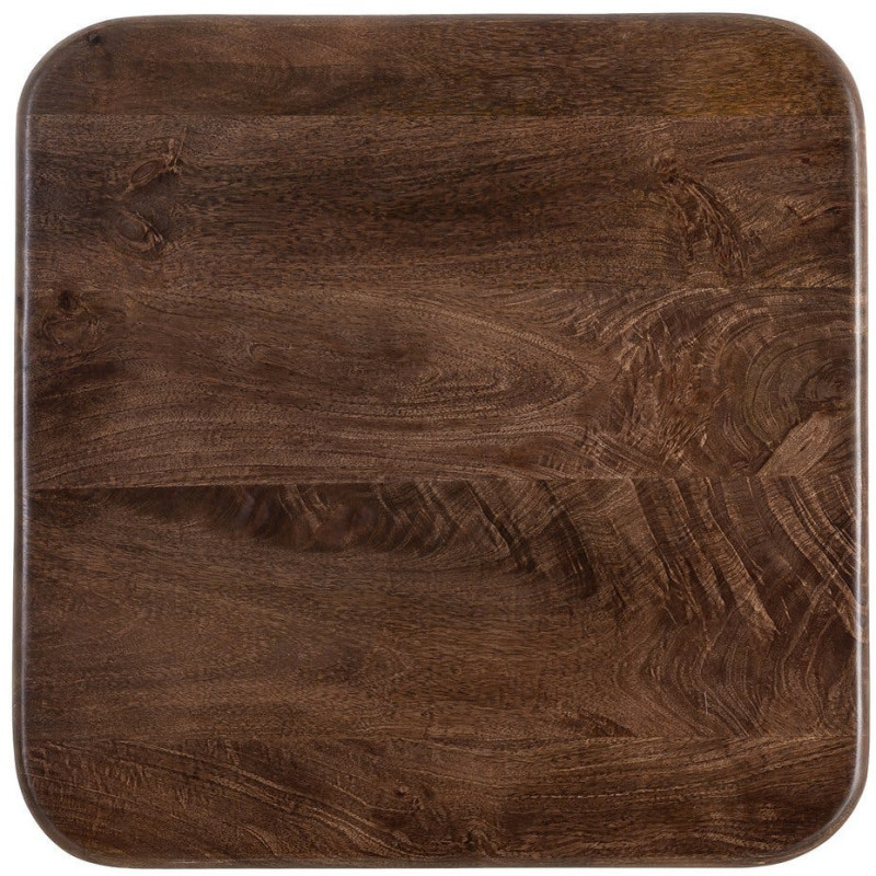 Table basse moderne Japandi Carrée 60 cm Bois de manguier Naturel Umbral 