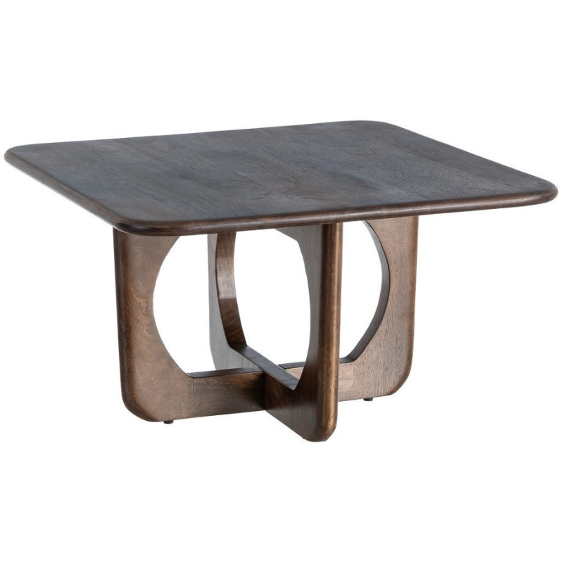 Table basse moderne Japandi Carrée 80 cm Bois de manguier Naturel Umbral 