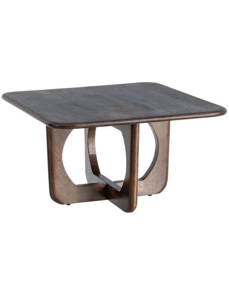 Table basse moderne Japandi Carrée 80 cm Bois de manguier Naturel Umbral 