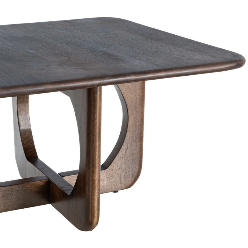 Table basse moderne Japandi Carrée 80 cm Bois de manguier Naturel Umbral 