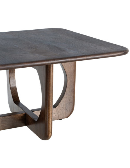 Table basse moderne Japandi Carrée 80 cm Bois de manguier Naturel Umbral 