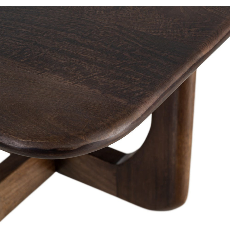 Table basse moderne Japandi Carrée 80 cm Bois de manguier Naturel Umbral 