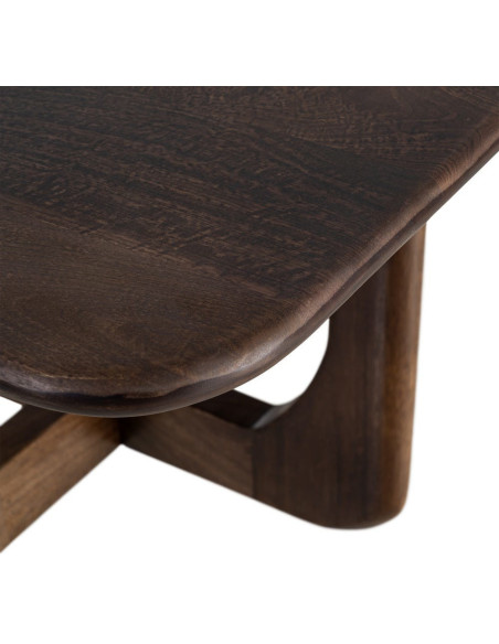 Table basse moderne Japandi Carrée 80 cm Bois de manguier Naturel Umbral 