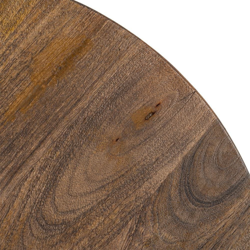 Table d'appoint moderne Japandi Ronde 50 cm Bois de manguier Naturel Umbral 