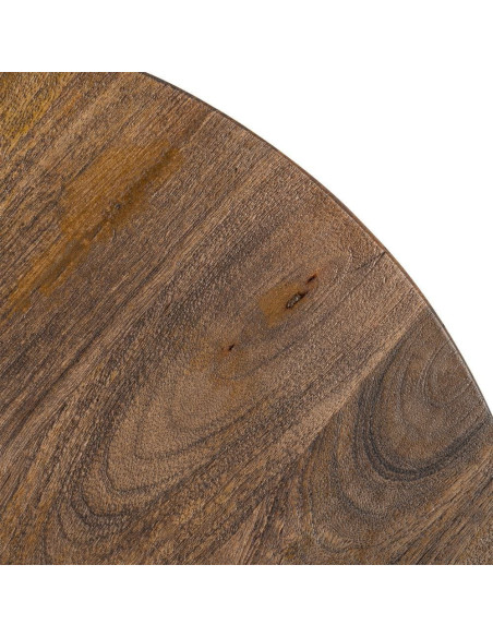 Table d'appoint moderne Japandi Ronde 50 cm Bois de manguier Naturel Umbral 