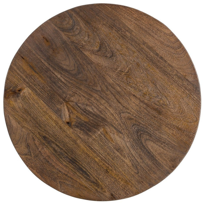 Table d'appoint moderne Japandi Ronde 50 cm Bois de manguier Naturel Umbral 