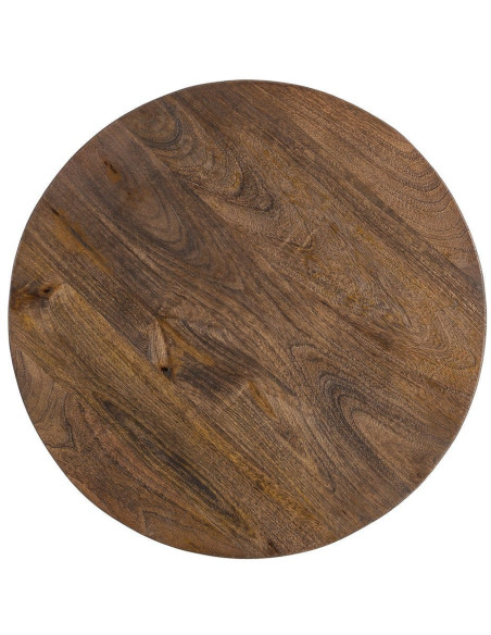 Table d'appoint moderne Japandi Ronde 50 cm Bois de manguier Naturel Umbral 