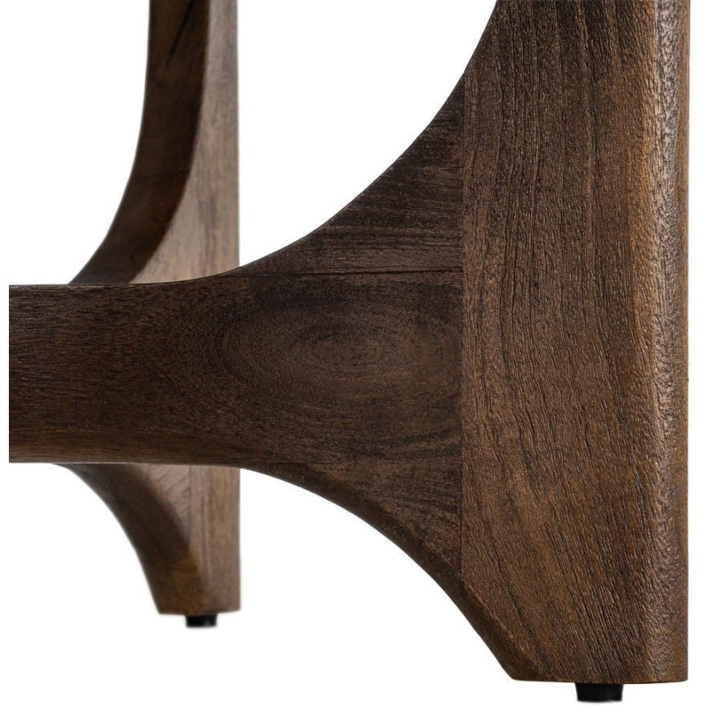 Table basse moderne Japandi Ronde 90 cm Bois de manguier Naturel Umbral 