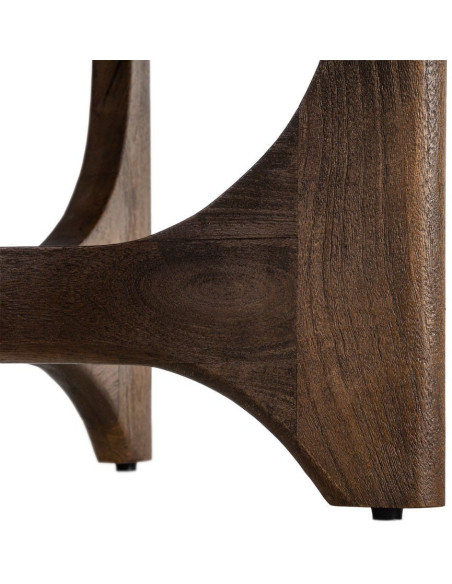 Table basse moderne Japandi Ronde 90 cm Bois de manguier Naturel Umbral 