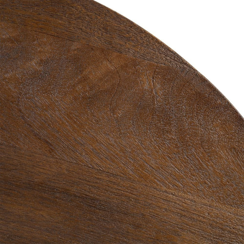 Table basse moderne Japandi Ronde 90 cm Bois de manguier Naturel Umbral 