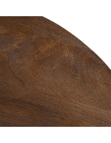 Table basse moderne Japandi Ronde 90 cm Bois de manguier Naturel Umbral 