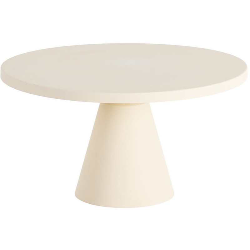 Table basse moderne chic Ronde 71 cm Métal Blanc crème Giulia 