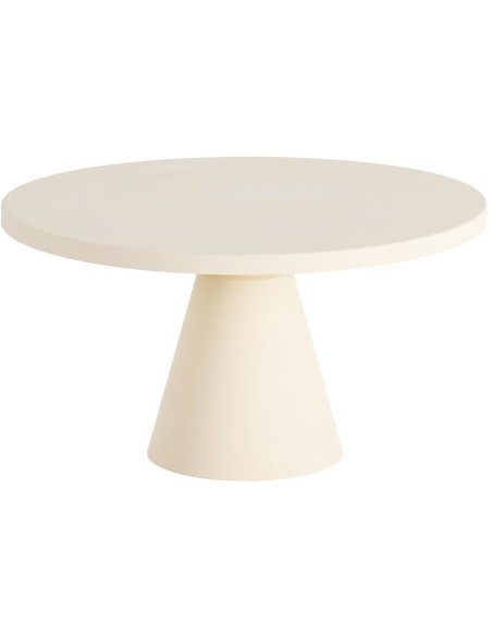 Table basse moderne chic Ronde 71 cm Métal Blanc crème Giulia 