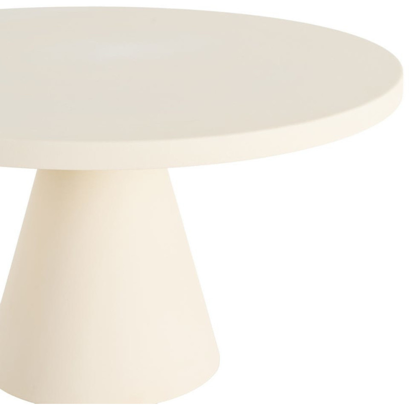 Table basse moderne chic Ronde 71 cm Métal Blanc crème Giulia 
