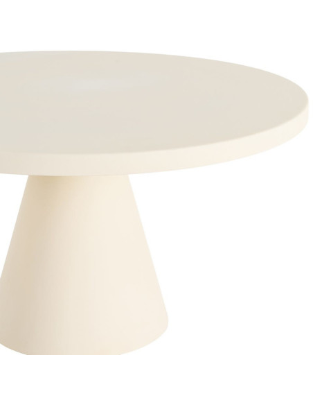 Table basse moderne chic Ronde 71 cm Métal Blanc crème Giulia 