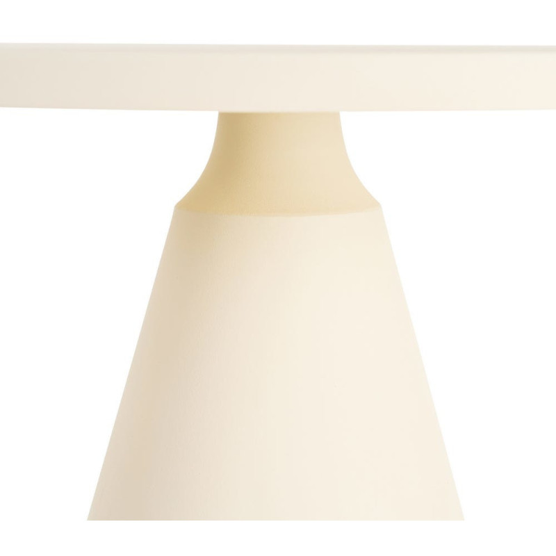 Table basse moderne chic Ronde 71 cm Métal Blanc crème Giulia 